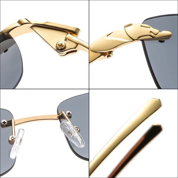 Rimless Cheetah Vintage Sunglasses - Picture 6 of 8